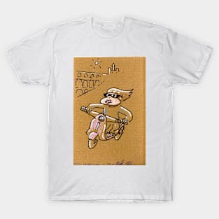 Impossibly Stylish Scooter Ape Roars Past Aqueduct T-Shirt